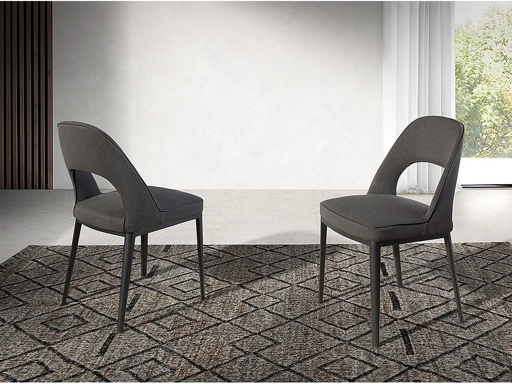 Eetkamerstoel met zwart stalen poten 4023 ANGEL CERDA