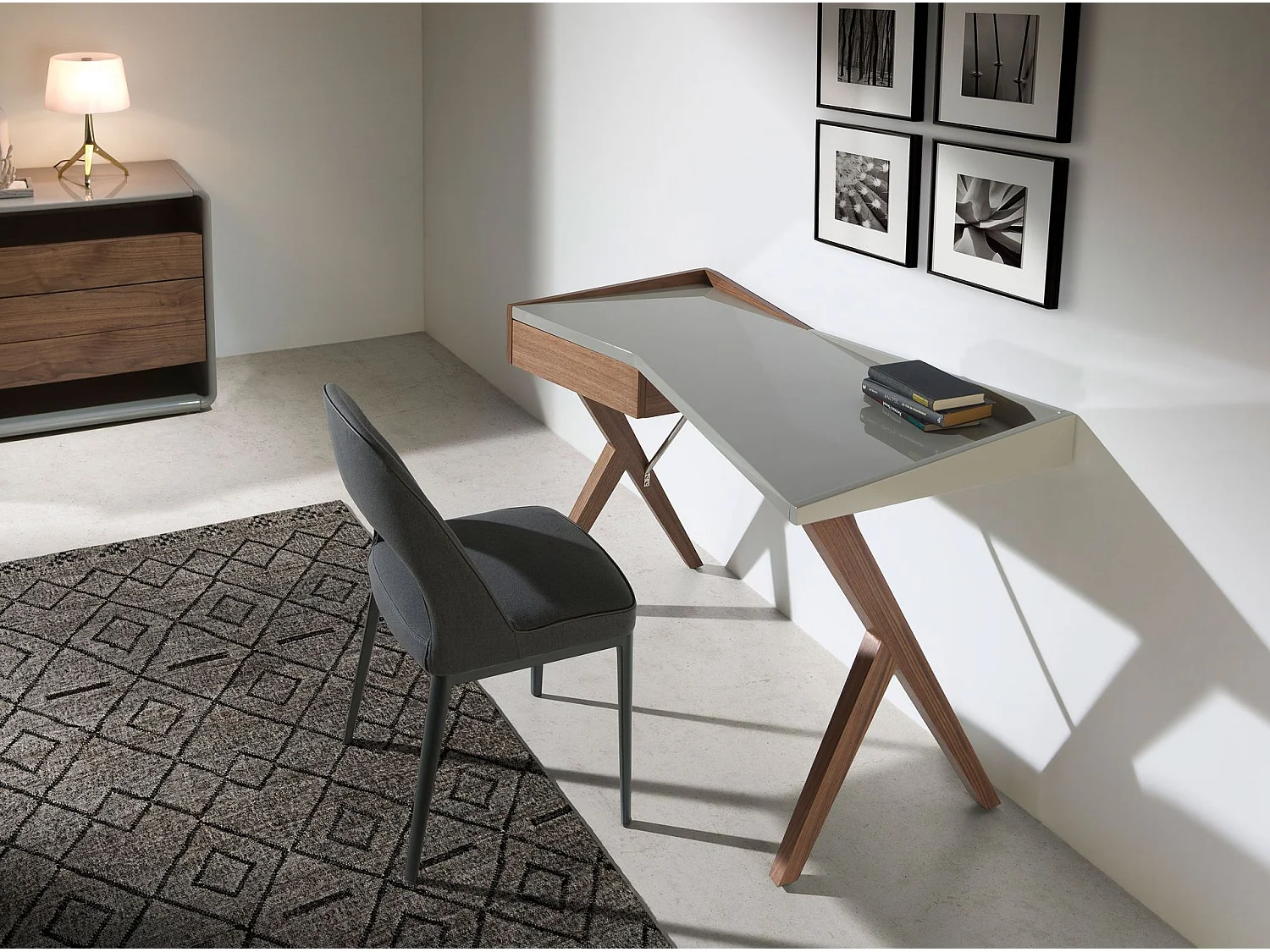 Stuhl aus dunkelgrauem Stoff 4023 ANGEL CERDA