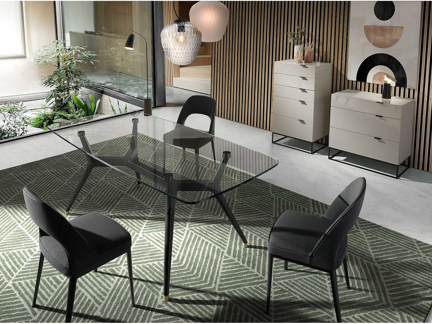 Stuhl aus dunkelgrauem Stoff 4023 ANGEL CERDA