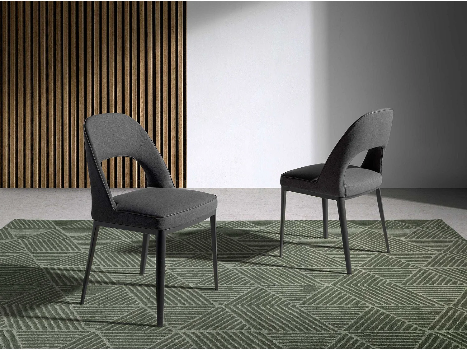 Sedia rivestita in tessuto con struttura in acciaio   4023 ANGEL CERDA