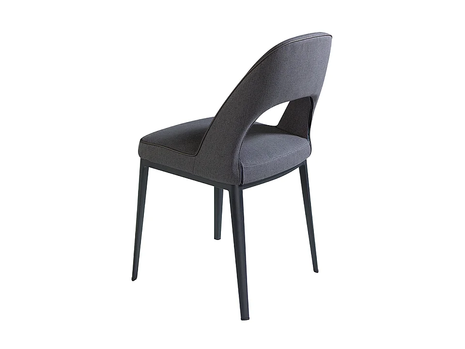 Stoel van donkergrijze stof en eco-leder 4023 ANGEL CERDA