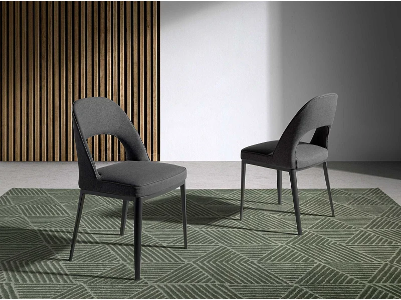Stoel van donkergrijze stof en eco-leder 4023 ANGEL CERDA