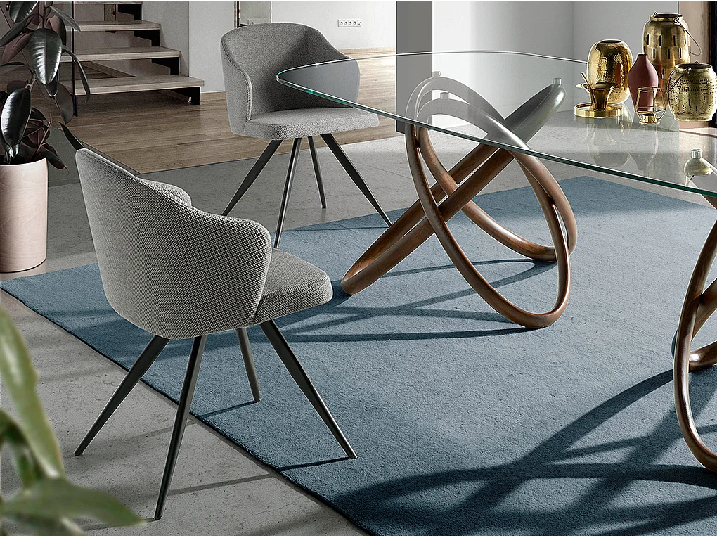 Chaise en tissu gris 4057 ANGEL CERDA