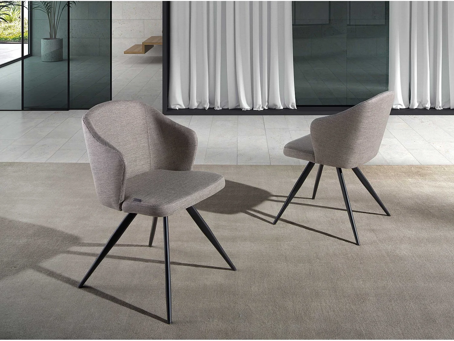 Chaise en tissu gris 4057 ANGEL CERDA