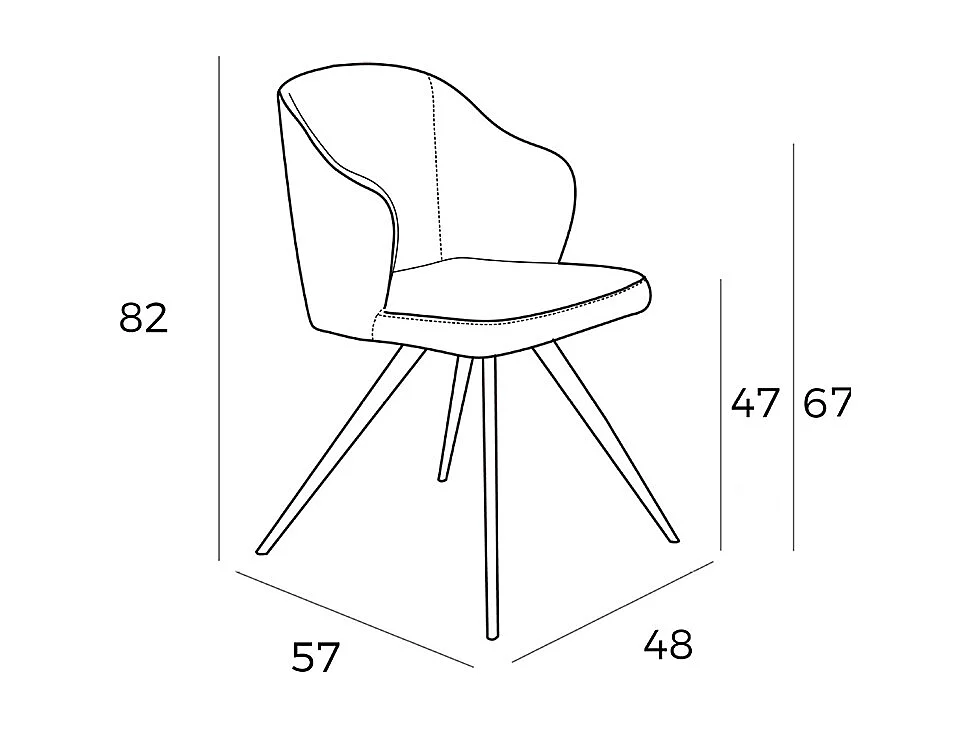 Chaise en tissu gris 4057 ANGEL CERDA