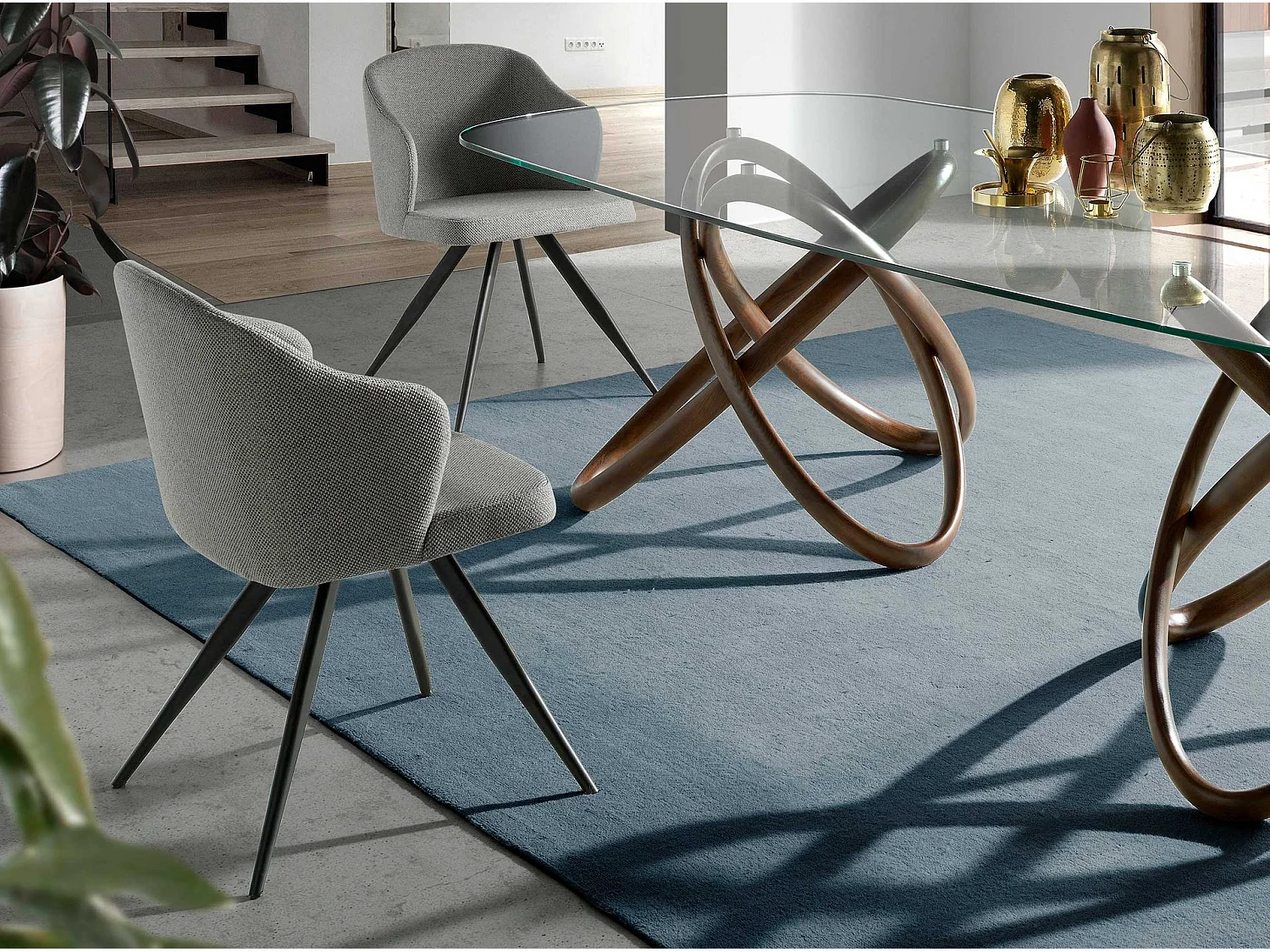 Chaise en tissu gris 4057 ANGEL CERDA