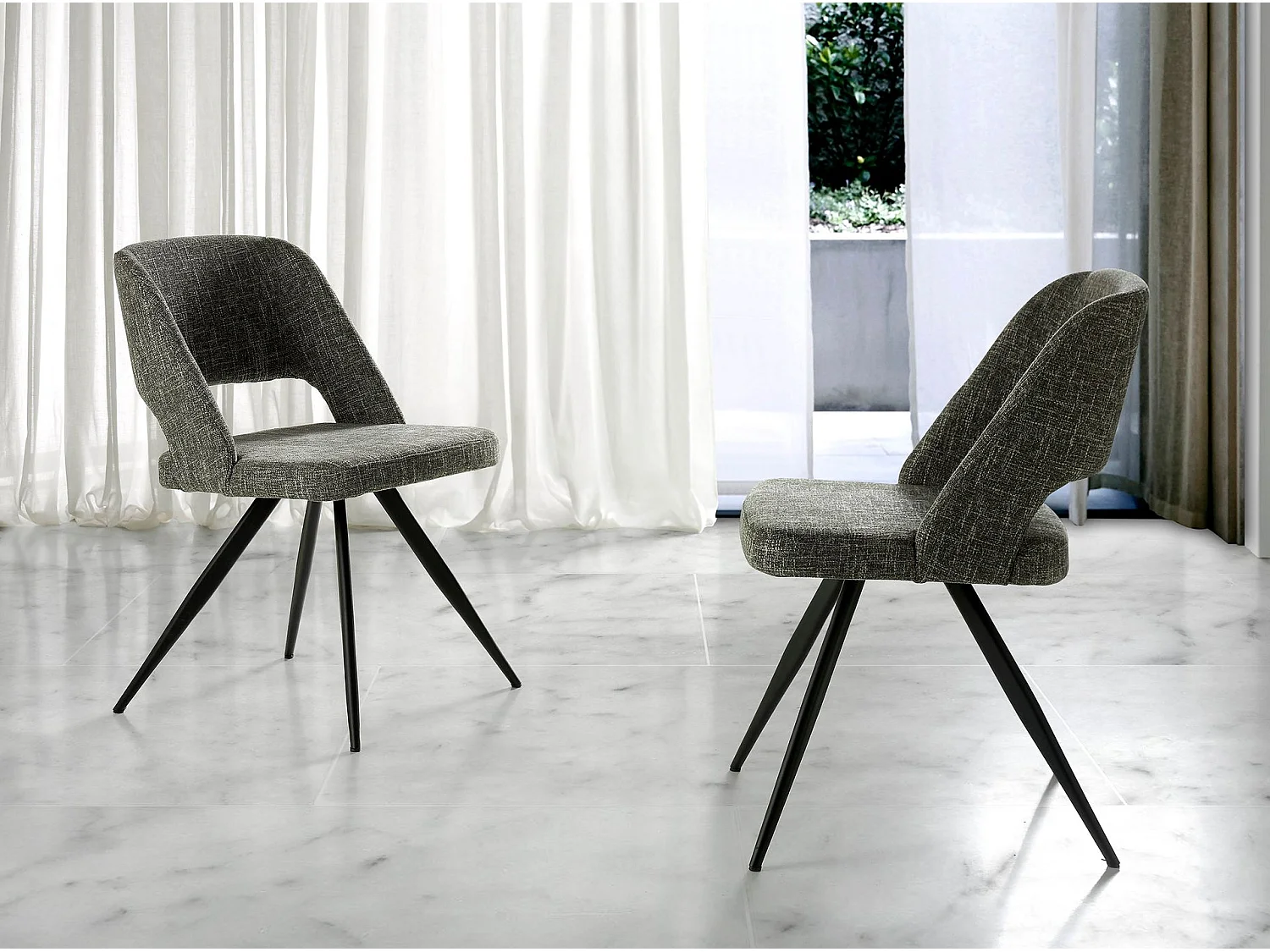 Sedia girevole in tessuto grigio 4010 ANGEL CERDA