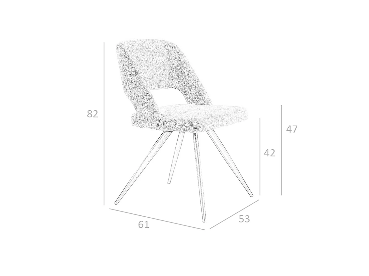 Sedia girevole in tessuto grigio 4010 ANGEL CERDA