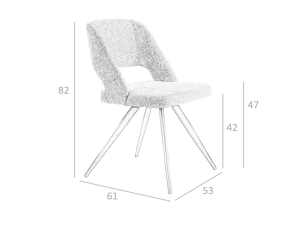 Sedia girevole in tessuto grigio 4010 ANGEL CERDA