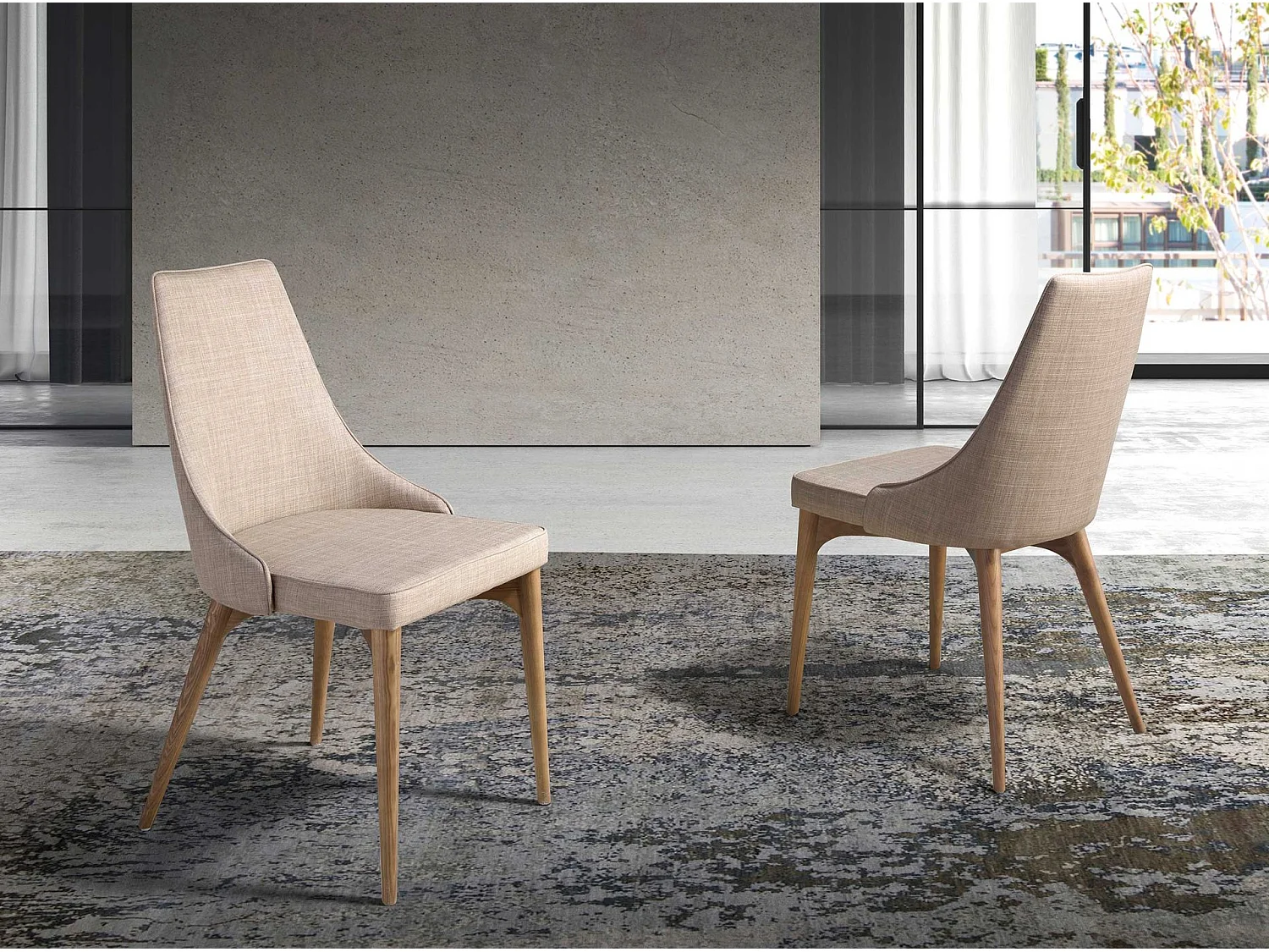 Bruine stoffen stoel 4032 ANGEL CERDA