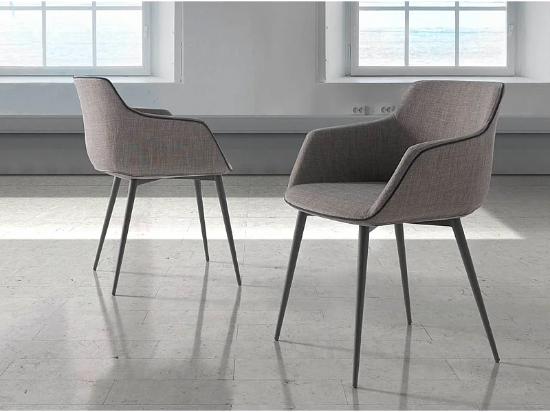 Chaise en tissu gris foncé 4005 ANGEL CERDA