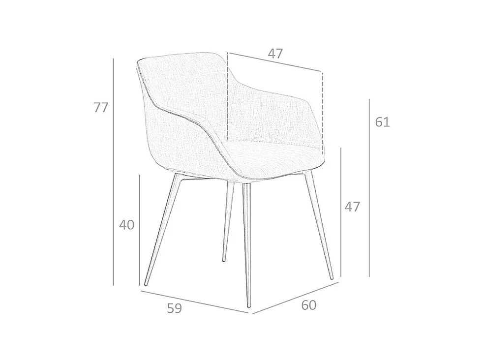Sillón comedor gris y ribetes negros  4005 ANGEL CERDA
