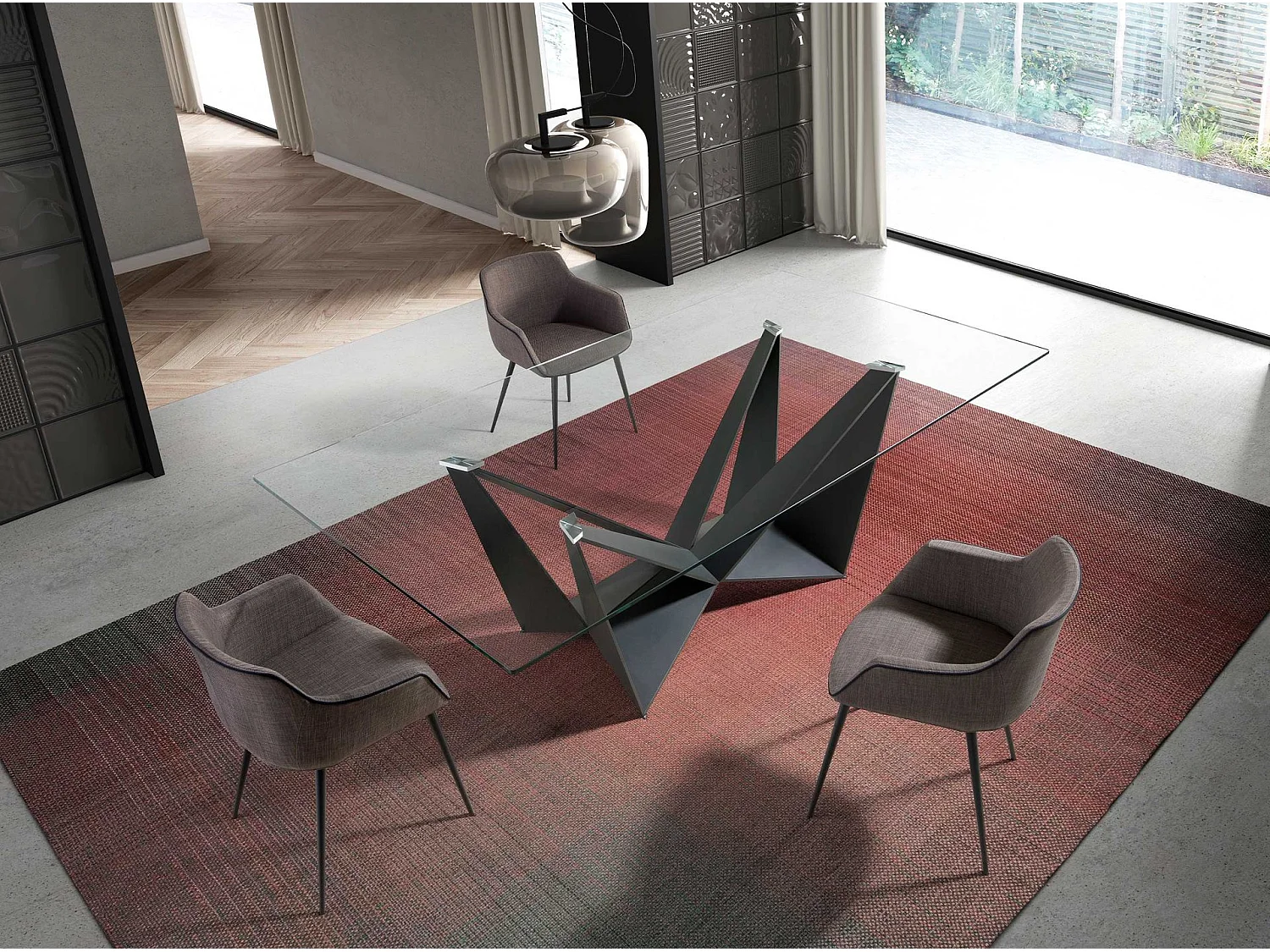 Cadeira em tecido cinzento escuro 4005 ANGEL CERDA