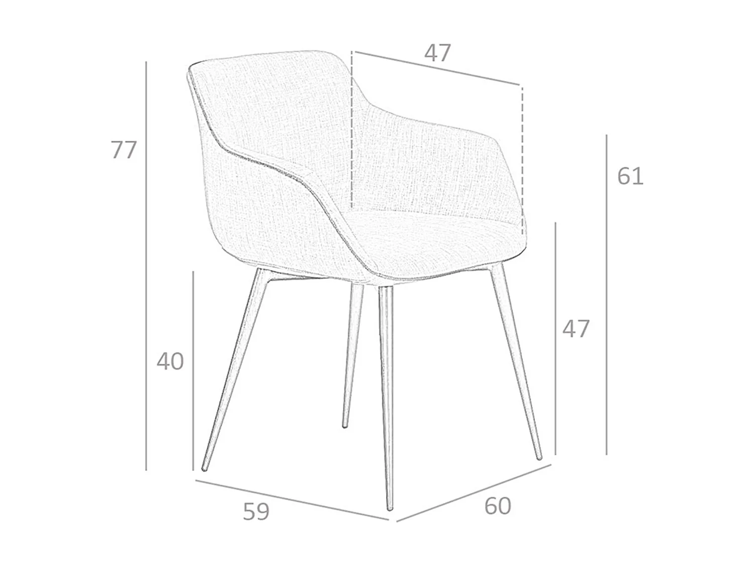 Cadeira em tecido cinzento escuro 4005 ANGEL CERDA