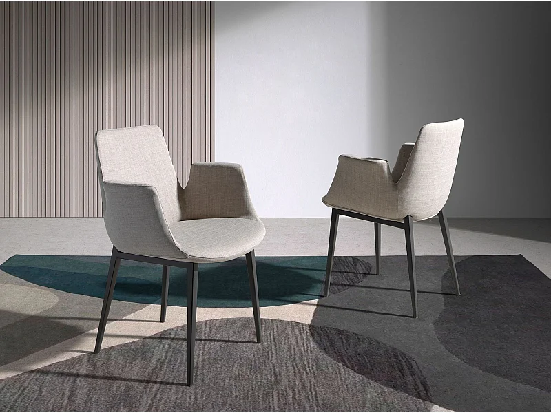 Chaise en tissu gris 4002 ANGEL CERDA