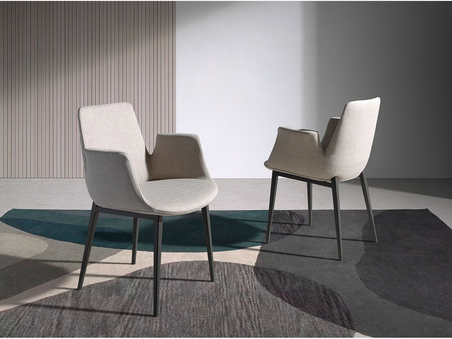 Chaise en tissu gris 4002 ANGEL CERDA