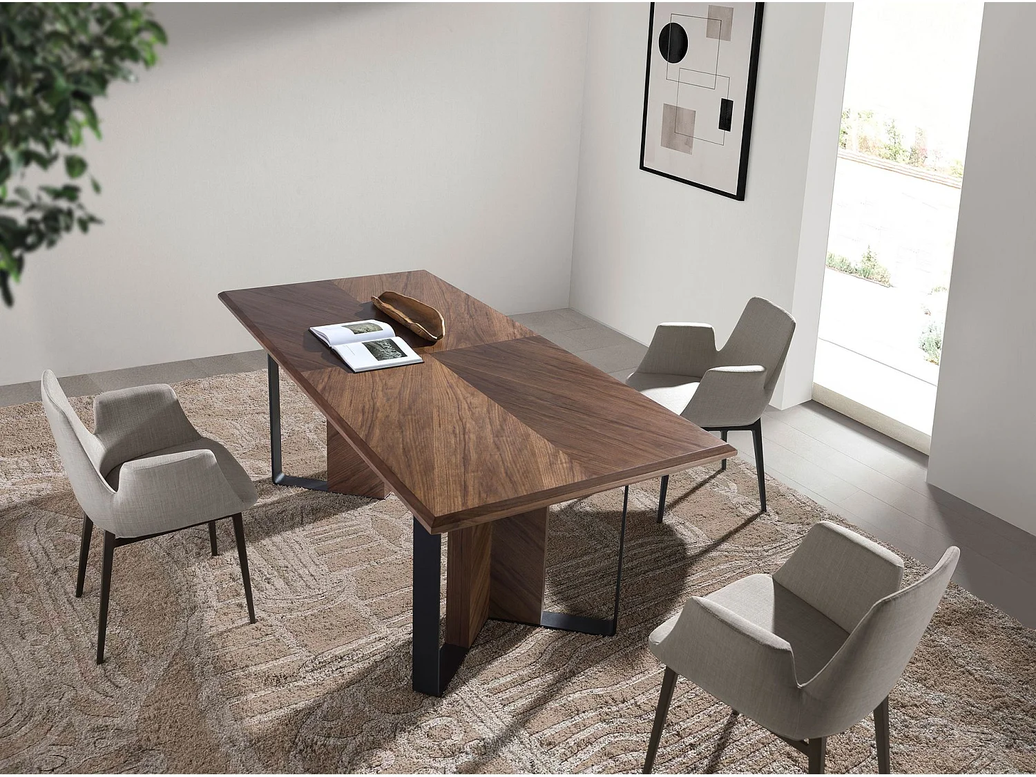 Chaise en tissu gris 4002 ANGEL CERDA