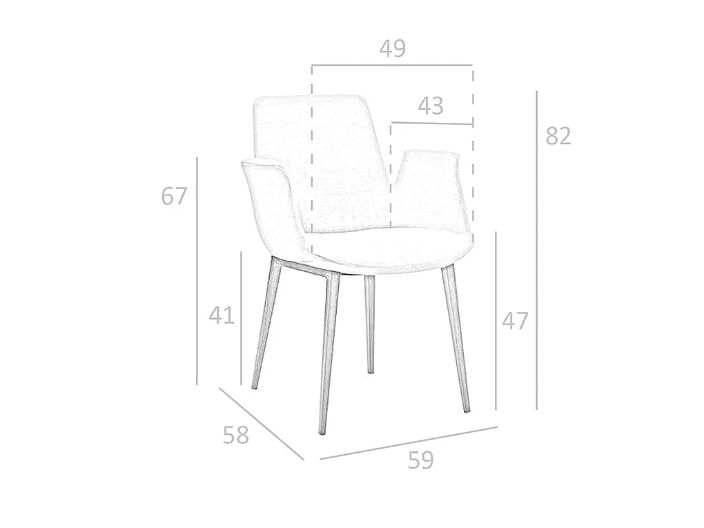 Grauer Stoffstuhl 4002 ANGEL CERDA