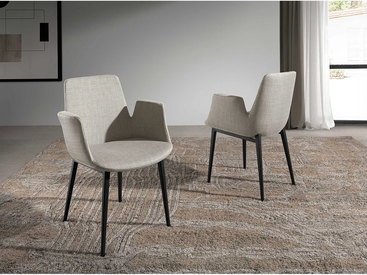 Chaise en tissu gris 4002 ANGEL CERDA