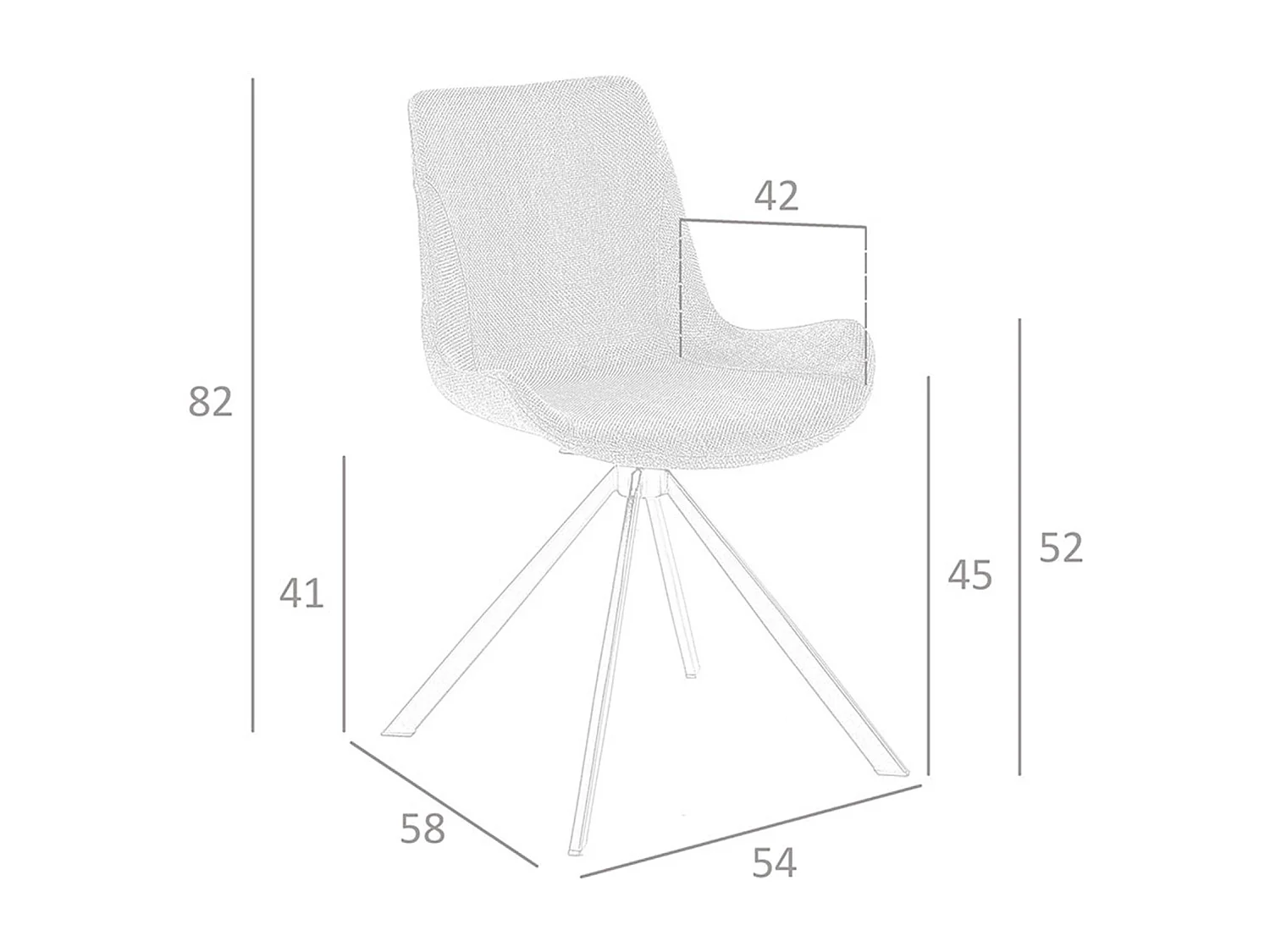 Chaise pivotante en tissu gris foncé 4071 ANGEL CERDA