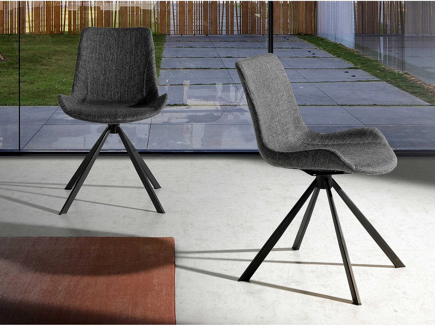 Chaise pivotante en tissu gris foncé 4071 ANGEL CERDA