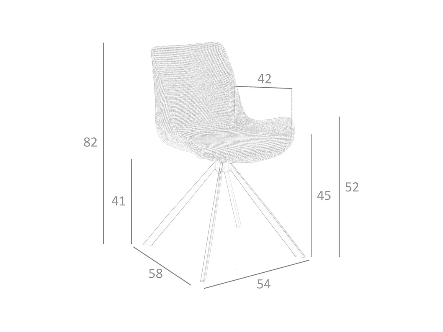 Chaise pivotante en tissu et acier 4071 ANGEL CERDA