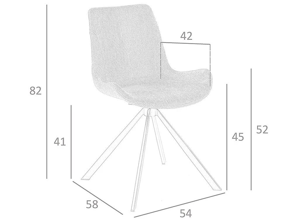 Chaise pivotante en tissu et acier 4071 ANGEL CERDA