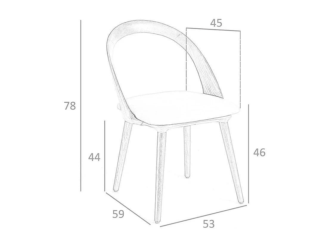 Chaise en similicuir noyer et vison 4063 ANGEL CERDA