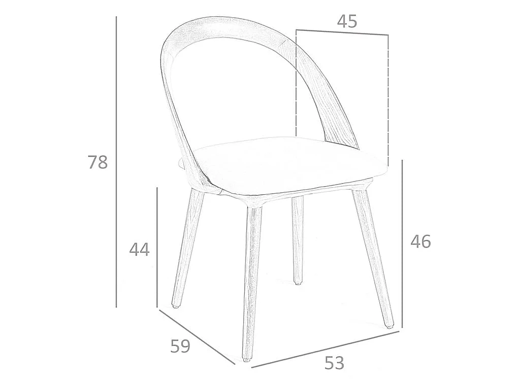 Walnut and mink leatherette chair 4063 ANGEL CERDA