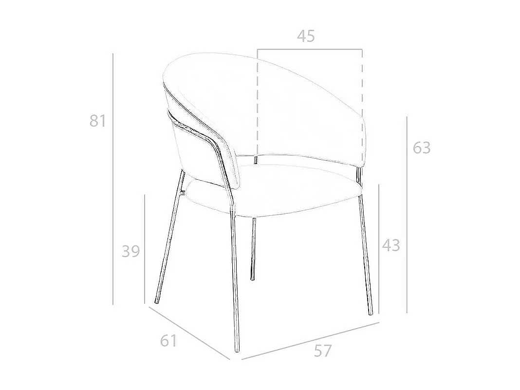 Chaise en similicuir vison foncé 4088 ANGEL CERDA