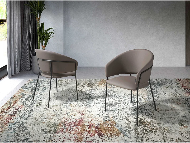 Chaise en similicuir vison foncé 4088 ANGEL CERDA