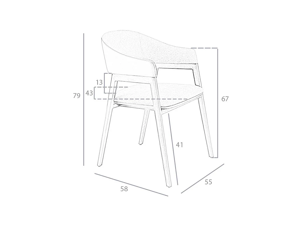 Silla comedor tapizada tela y polipiel  4091 ANGEL CERDA