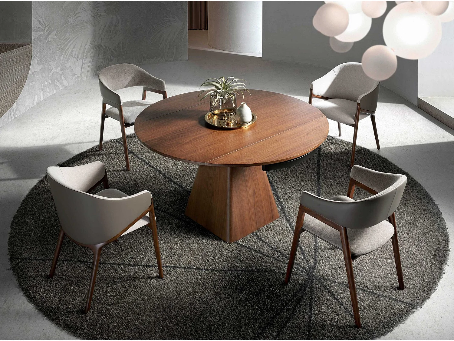 Chaise en tissu gris et vison foncé en similicuir 4091 ANGEL CERDA