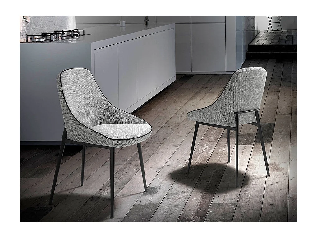 Chaise en tissu avec pieds en acier noir 4082 ANGEL CERDA