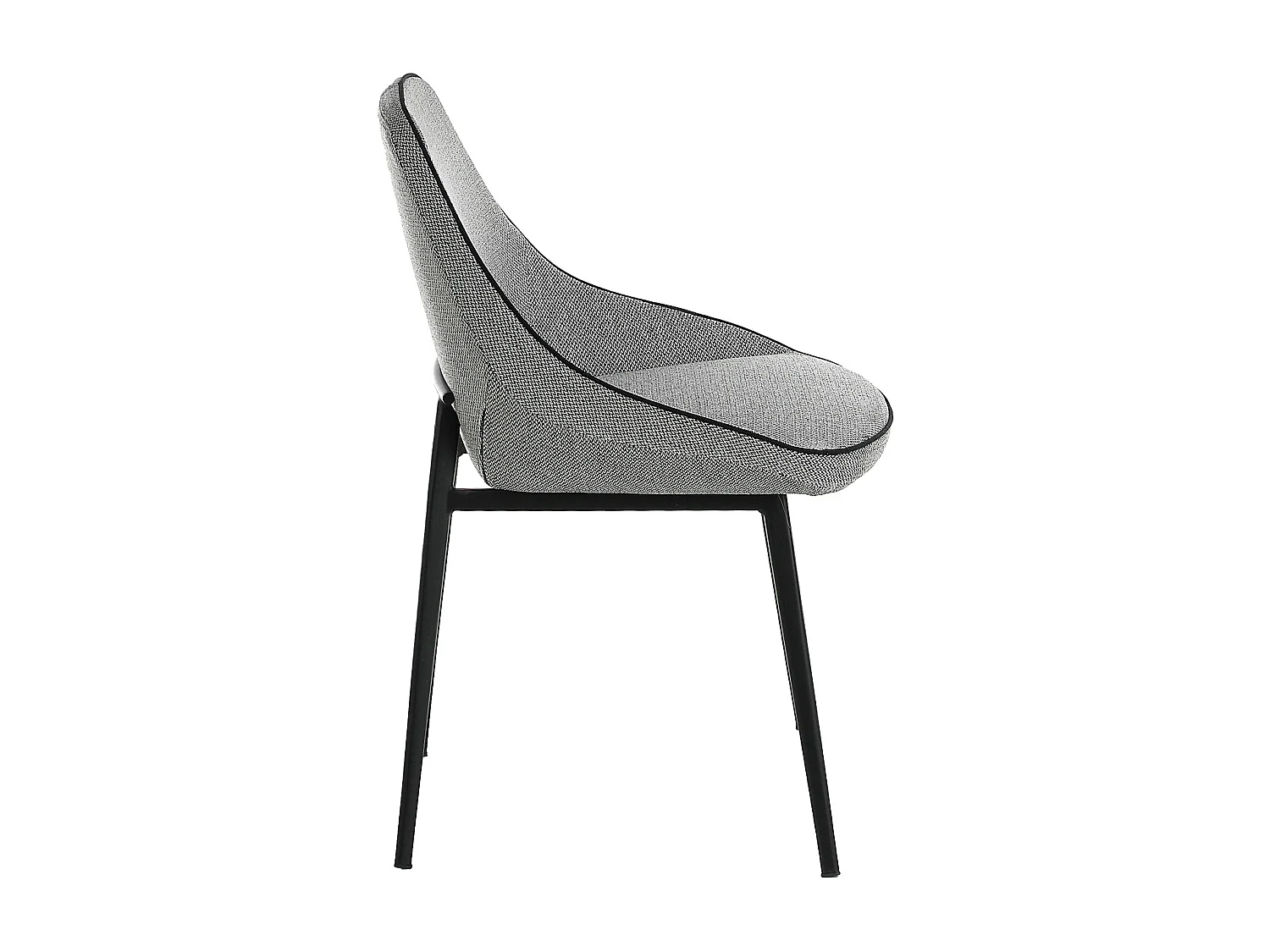 Sedia rivestita in tessuto con piping e struttura in acciaio nero   4082 ANGEL CERDA