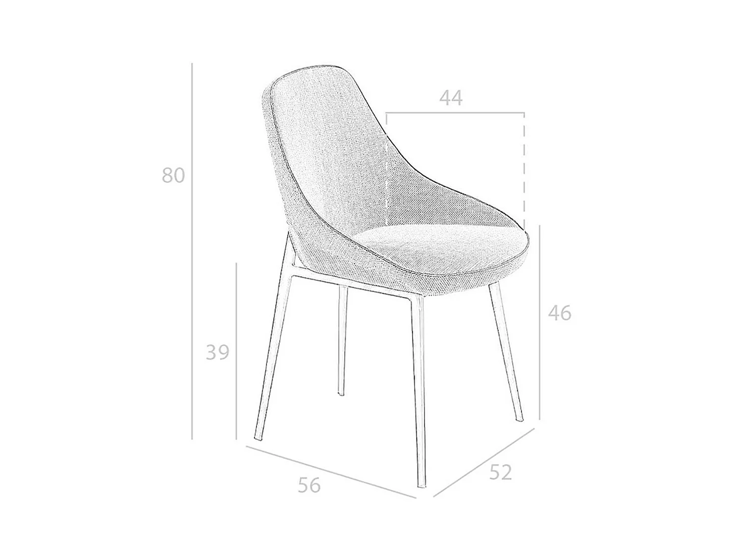 Krzesło z szarej tkaniny 4082 ANGEL CERDA