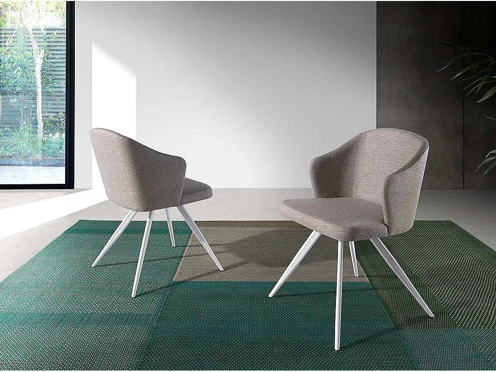 Cadeira de jantar estofada em tecido  4056