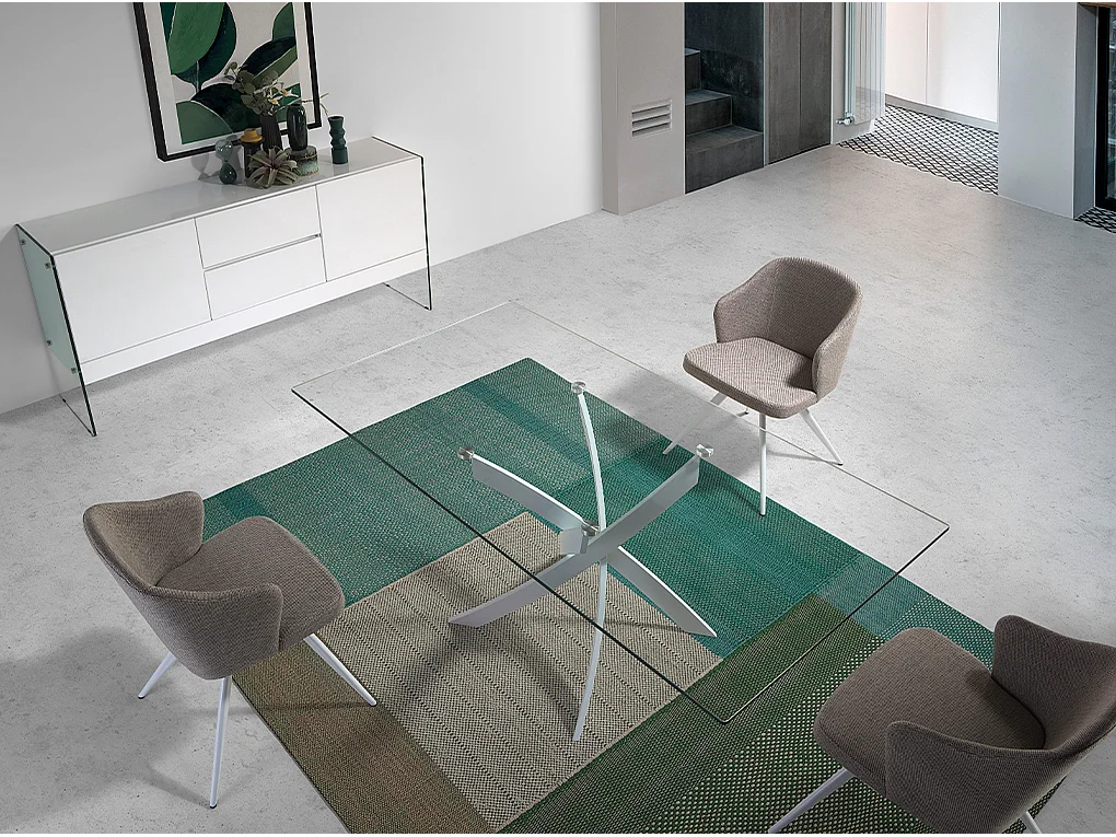 Cadeira de jantar estofada em tecido  4056