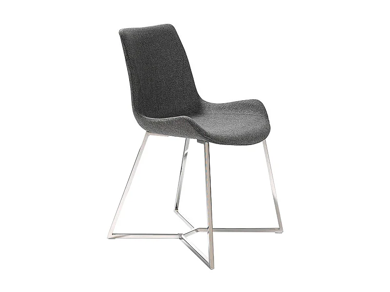 Sedia rivestita in tessuto con gambe in acciaio cromato   4009 ANGEL CERDA