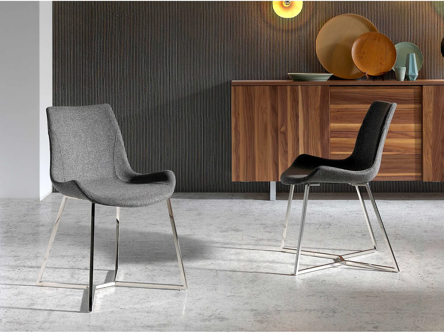 Ciemnoszare krzesło z tkaniny 4009 ANGEL CERDA