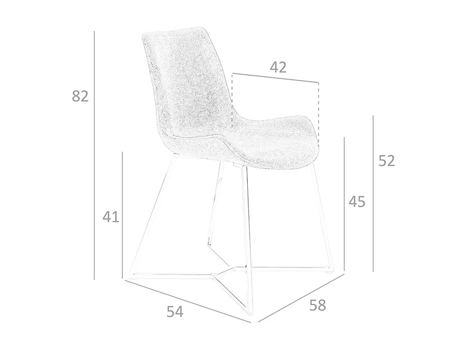 Donkergrijze stoffen stoel 4009 ANGEL CERDA