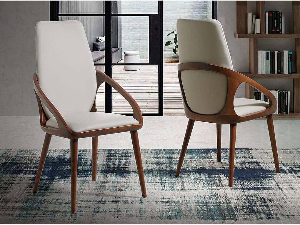 Crème kunstlederen stoel 4066 ANGEL CERDA