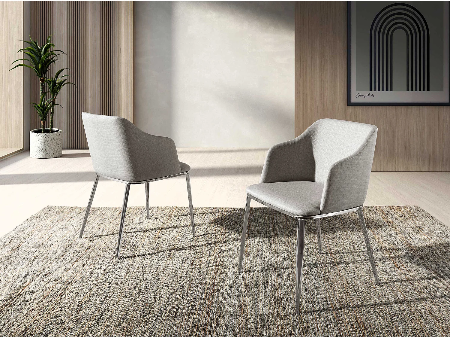 Szare krzesło z tkaniny