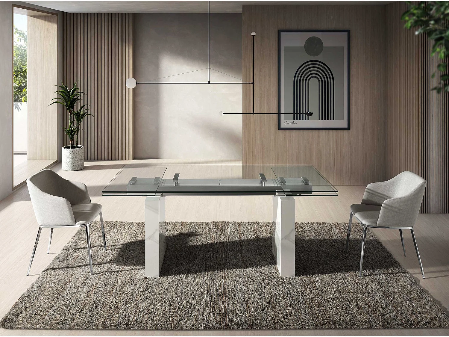 Chaise en tissu gris 4050 ANGEL CERDA