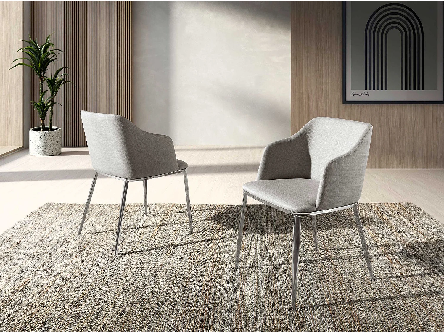 Chaise en tissu gris 4050 ANGEL CERDA