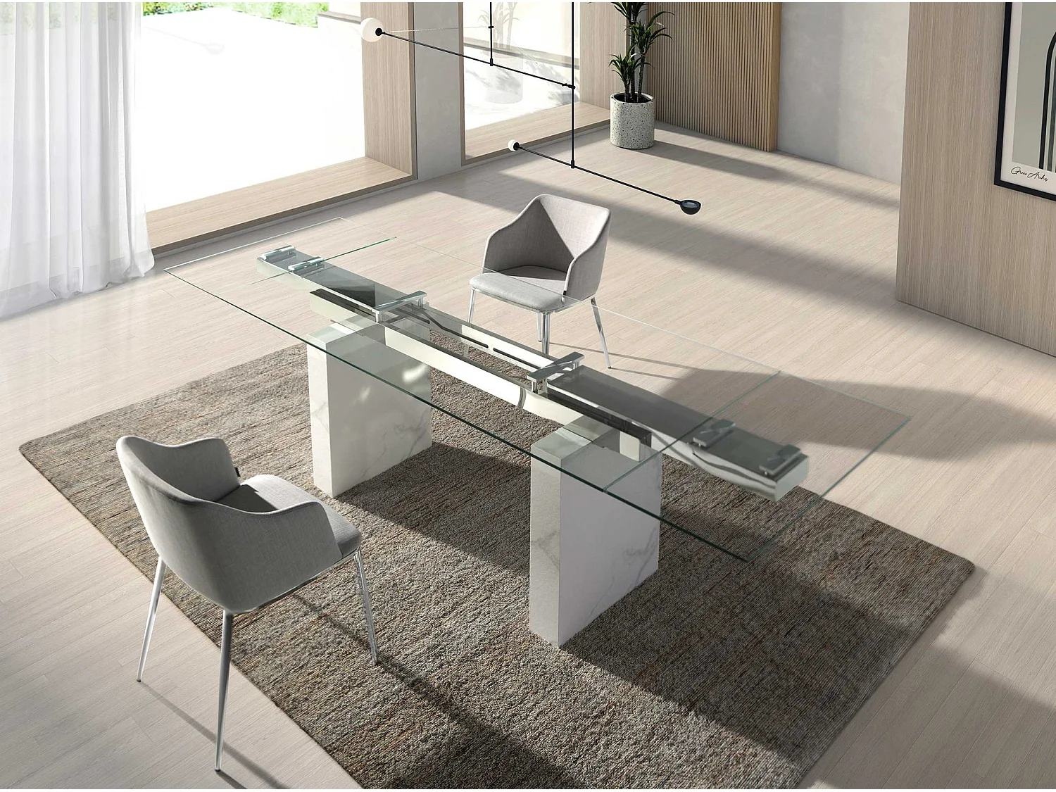 Chaise en tissu gris 4050 ANGEL CERDA