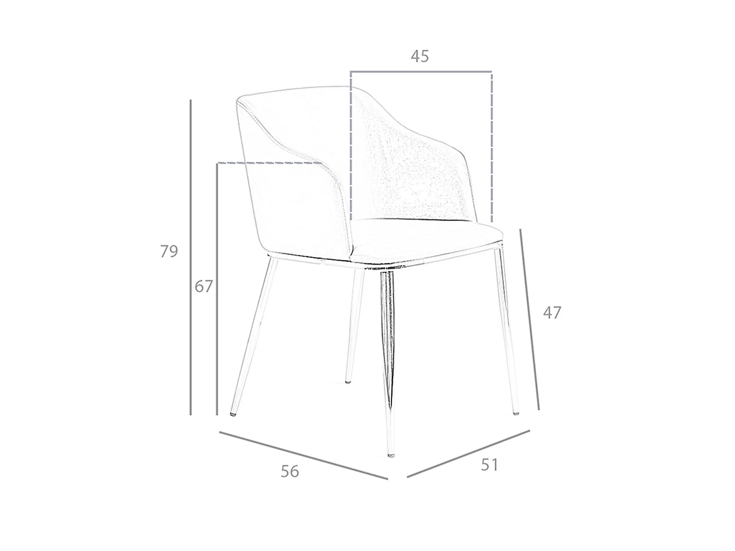 Grey fabric chair 4050 ANGEL CERDA