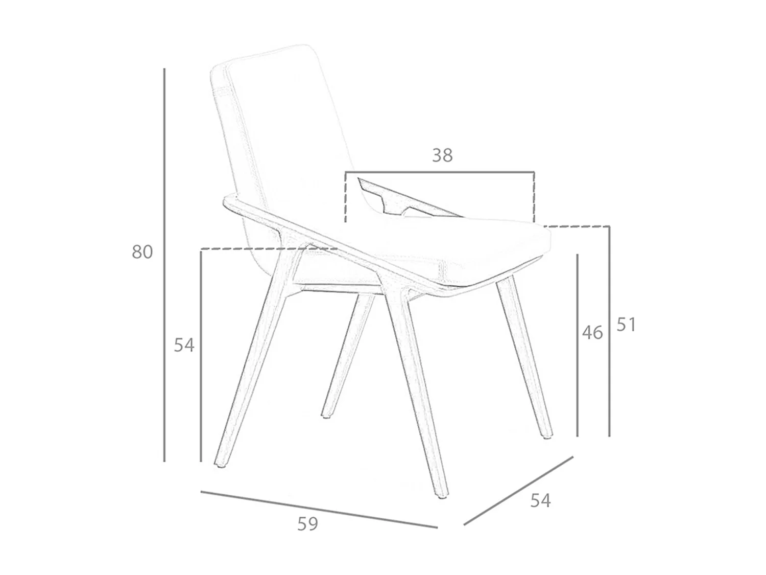 Sedia in ecopelle visone 4019 ANGEL CERDA
