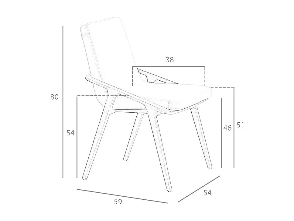 Sedia in ecopelle visone 4019 ANGEL CERDA