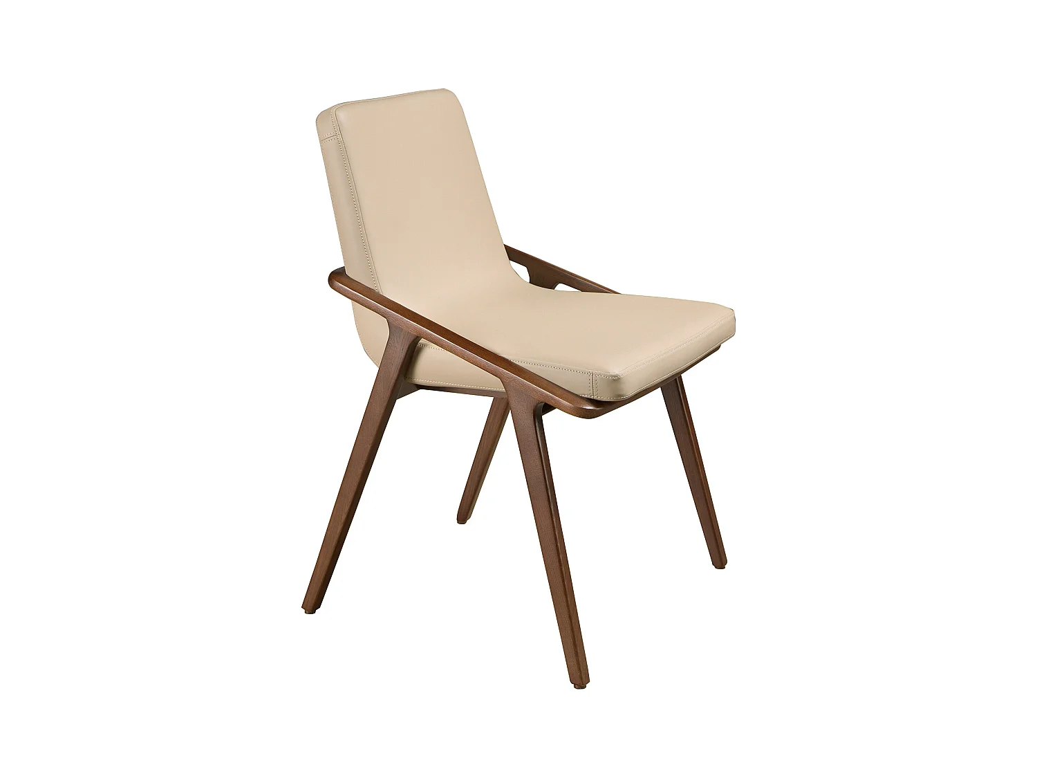 Chaise en simili cuir et bois de noyer 4019 ANGEL CERDA